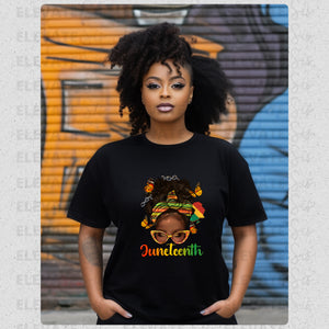 Juneteenth woman with glasses